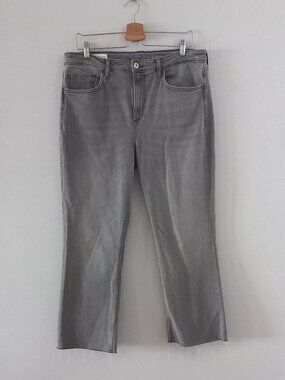ZARA crop flare light grey jeans size 14 NWOT
